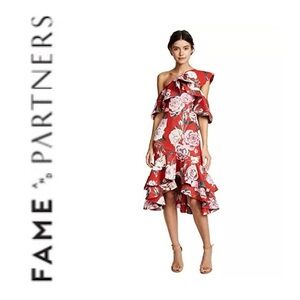 Fame and Partners Red Floral Dress